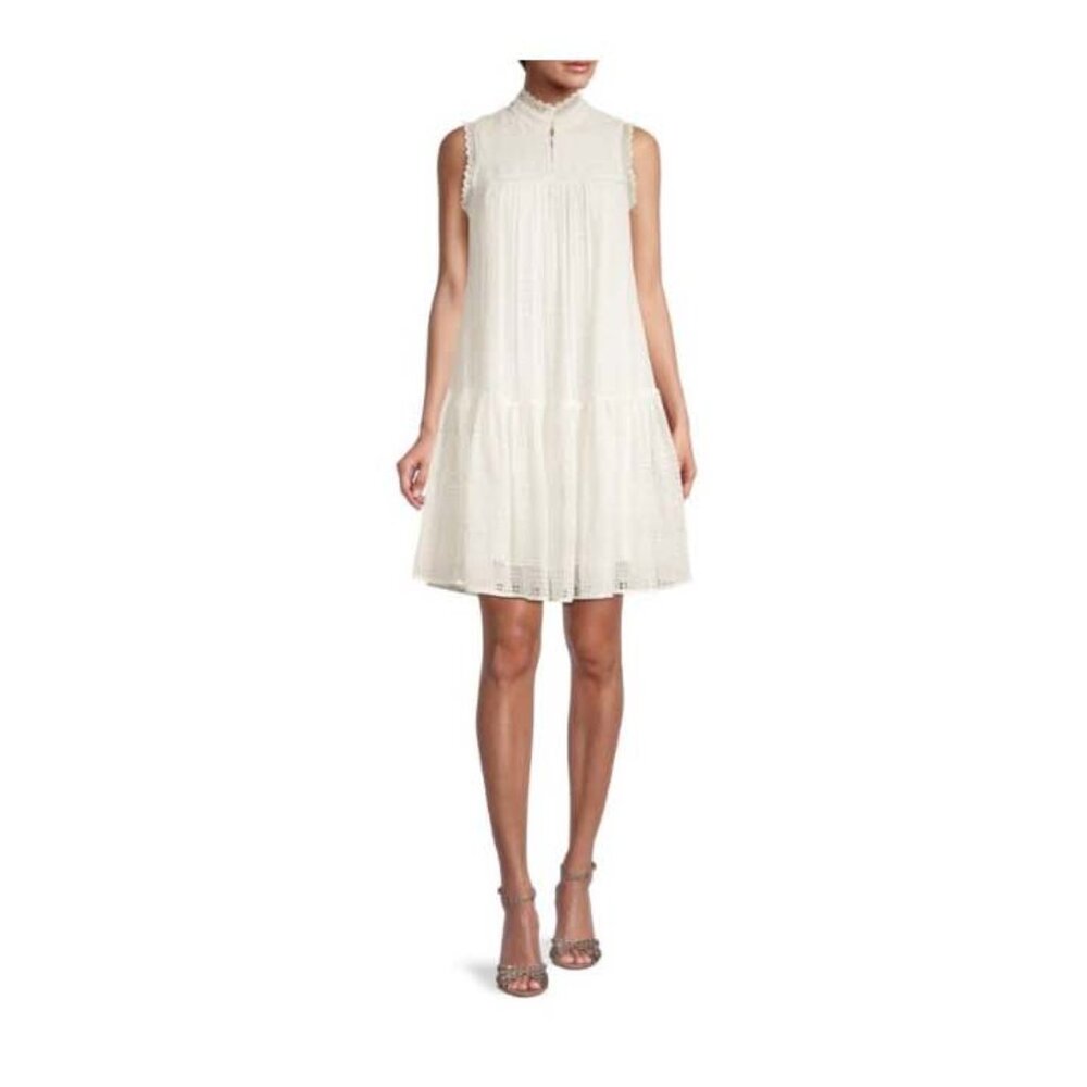 Rebecca Taylor - Embroidered Silk Dress 10 Snow